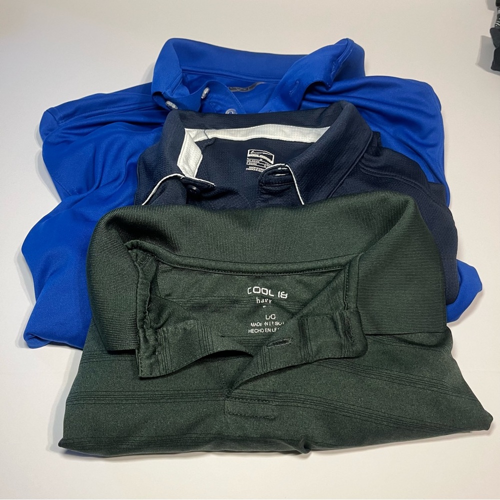 Size Large Golf Polo Bundle.Haggar Callaway and Nike. 3 comfortable polos